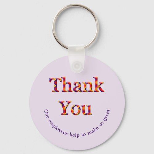 Thank You Employee Appreciation Colorful Smile Keychain