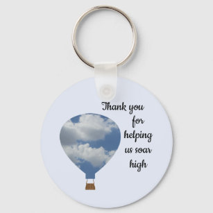 Thank You Employee Business Hot Air Balloon Keychain