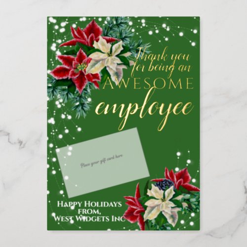 Thank You Employee Festive Foil Gift Card Holder