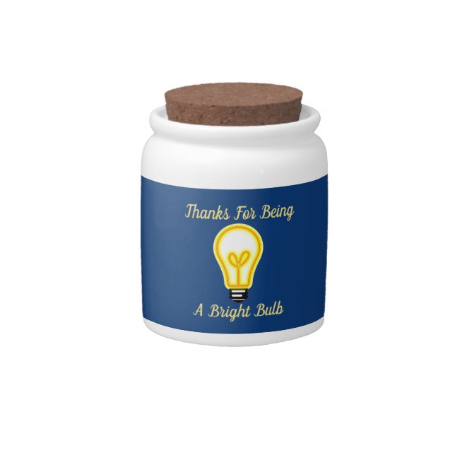 Thank You Employee Morale Boost Bright Light Bulb Candy Jar (Front)