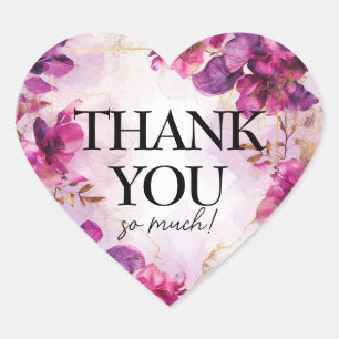 Thank you Enchantment: Watercolor  Heart Sticker