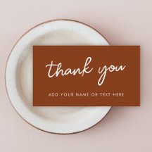 Thank you Enclosure Card | Earthy Burnt Orange