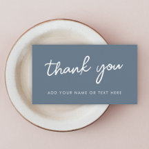 Thank you Enclosure Card | Minimal Blue Gray