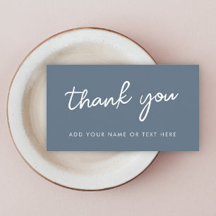 Thank you Enclosure Card Minimal Blue Gray