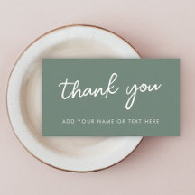 Thank you Enclosure Card | Modern Sage Green