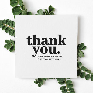 Thank you Enclosure Card Retro Black and White