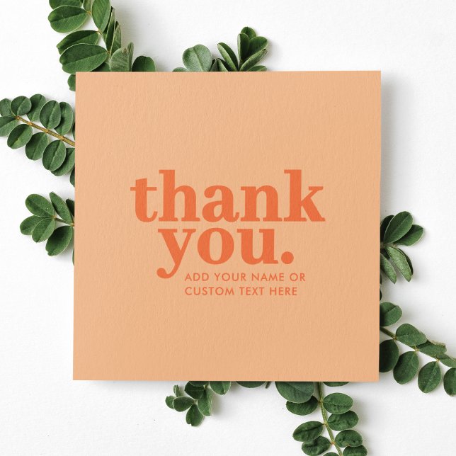 Thank you Enclosure Card | Retro Peach Orange (Creator Uploaded)