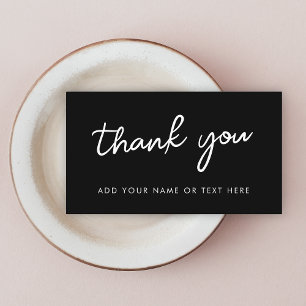 Thank you Enclosure Card   Typographic Black