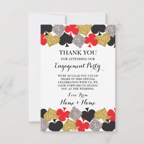 Thank You Engagement Party Wedding Vegas Casino Invitation