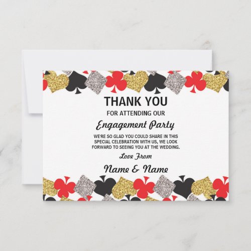 Thank You Engagement Wedding Las Vegas Casino Card