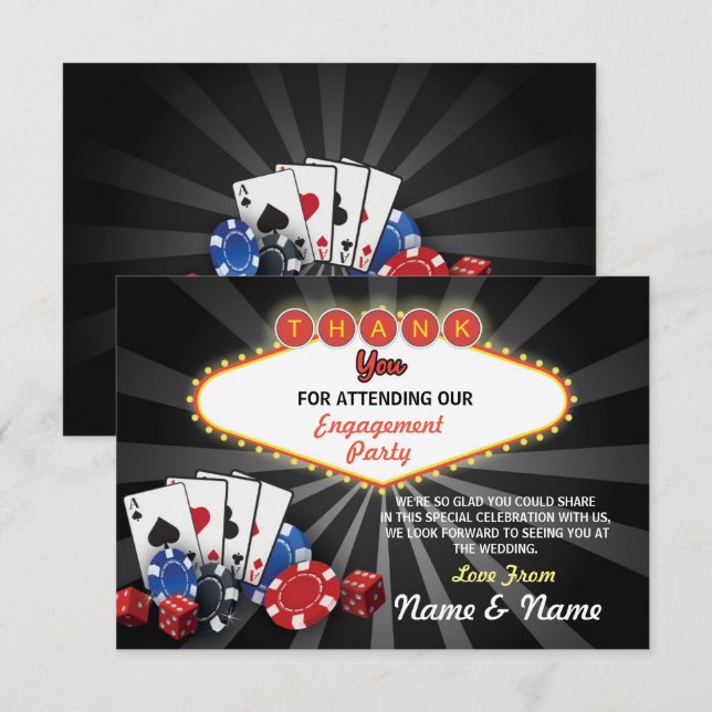Thank You Engagement Wedding Las Vegas Casino Invitation (Front/Back)