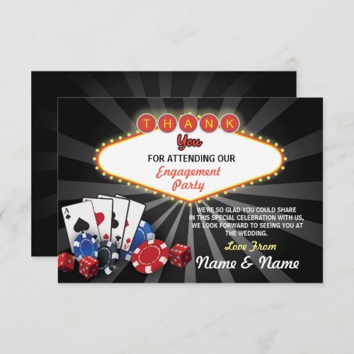 Thank You Engagement Wedding Las Vegas Casino Invitation