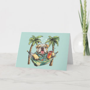 Thank You English Bulldog In Hawaiian Top