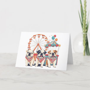 Thank You English Bulldogs At A Carnival Card
