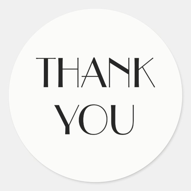 Thank You Envelope Seal Sticker - White (Front)