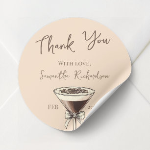 Thank You Espresso Cocktail 30th Birthday Favor Classic Round Sticker