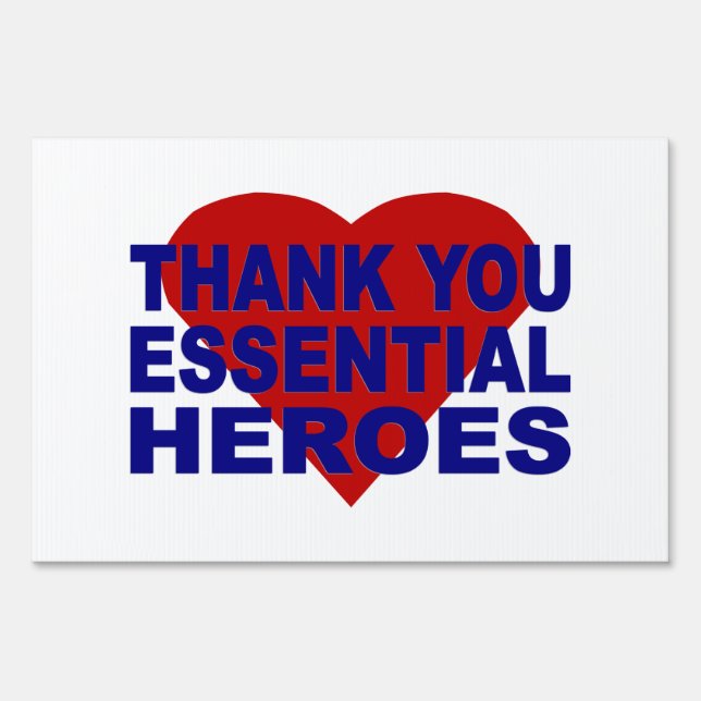 Thank You Essential Heroes Yard Sign (Back)