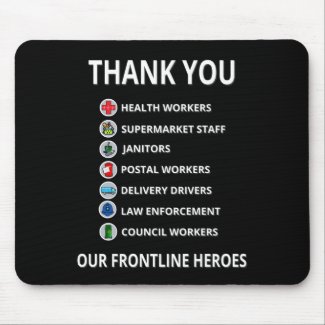 Thank You Essential Key Workers Frontline Heroes Mouse Pad