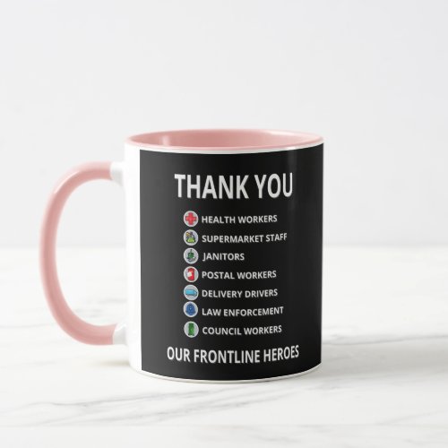 Thank You Essential Key Workers Frontline Heroes Mug