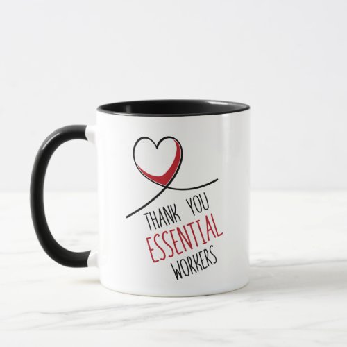 Thank You Essential Workers Heart Mug