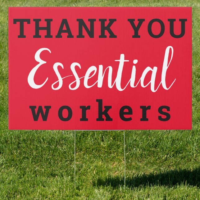 Thank You Essential Workers Yard Sign (Insitu)