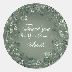Thank You Eucalyptus Birthday Mint Greenery Wood Classic Round Sticker