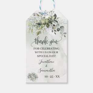 Thank you Eucalyptus succulent greenery favor tag