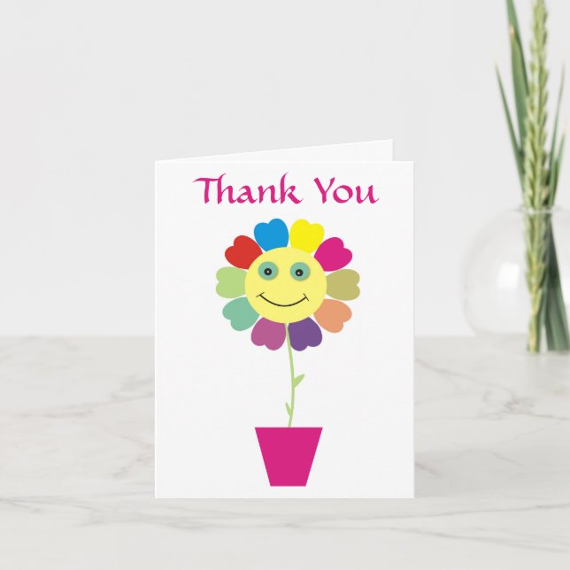 Thank You Face Sunflower Greeting Card (Front)