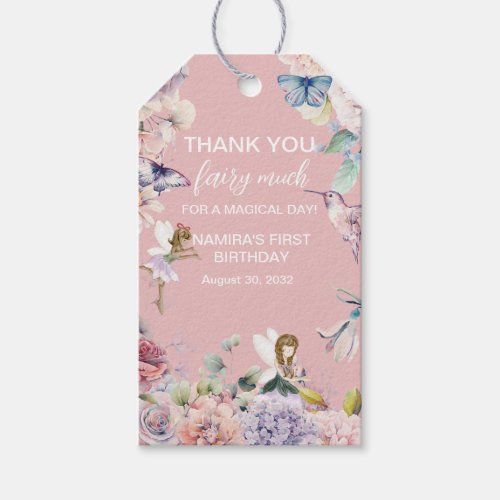 Thank you Fairy Much Birthday Favor Gift Tags