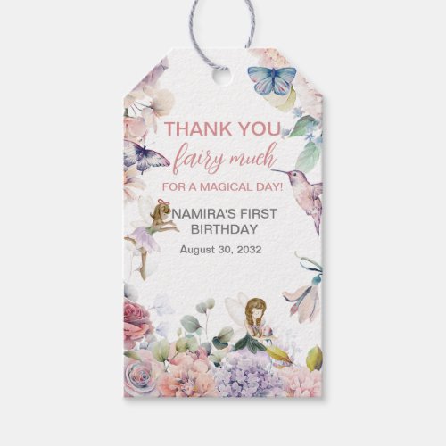 Thank you Fairy Much Birthday Favor Gift Tags