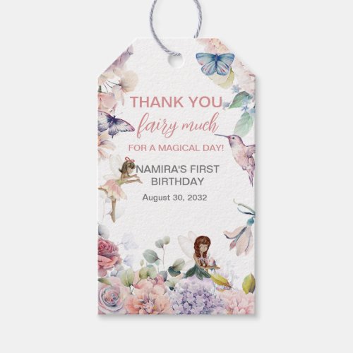 Thank you Fairy Much Birthday Favor Gift Tags