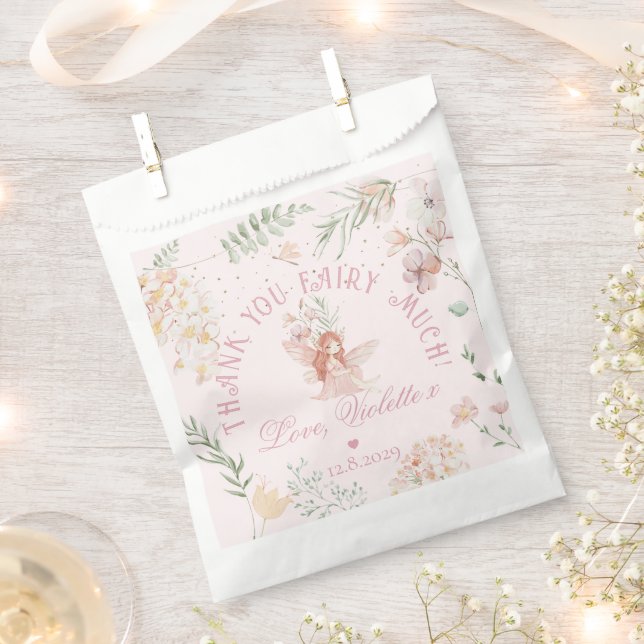 Thank you Fairy Much Fairy 1st Birthday Magical Favor Bag (Clipped)
