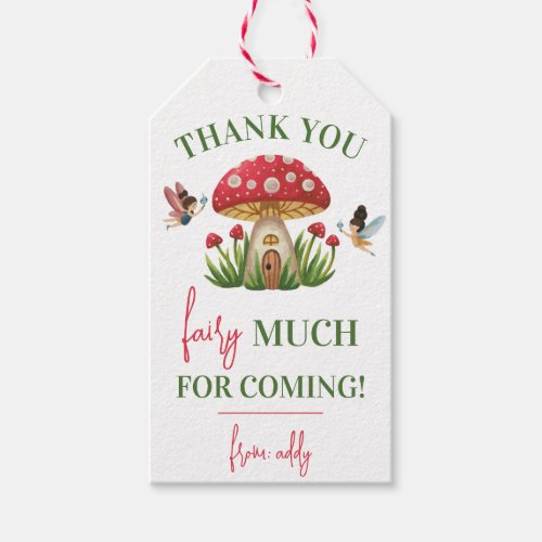 Thank You Fairy Much Fairy Garden Mushroom House Gift Tags