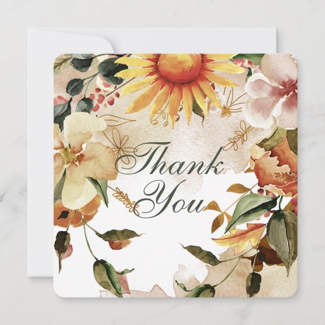 Thank You Fall Themewith Sunflower Frame (Front)