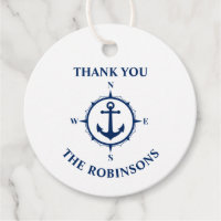 Thank You Family Name Compass Anchor Blue White