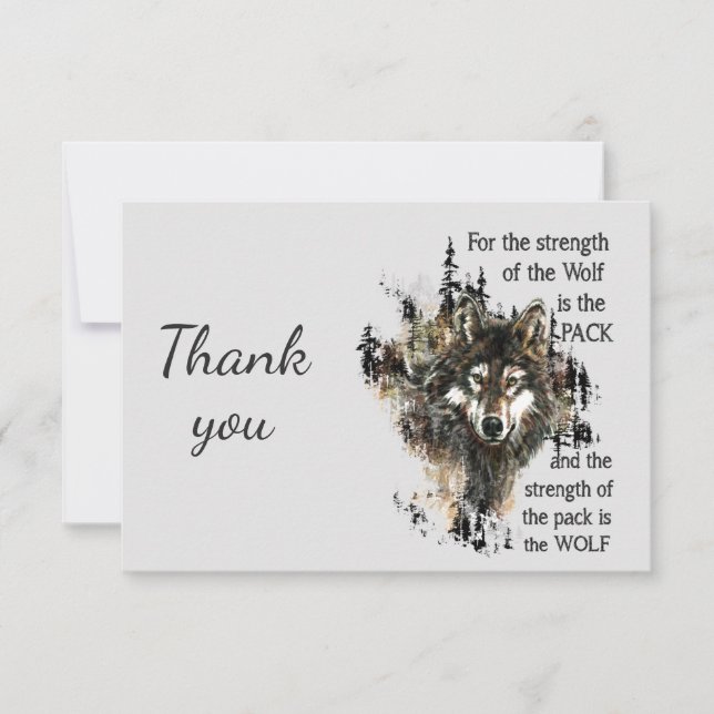 Thank You Family Wolf Quote Card (Front)