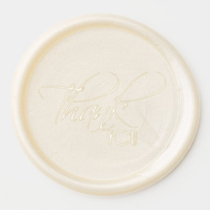 Thank you fancy calligraphy script wax seal sticker