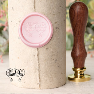 Thank You Fancy Elegant Cursive Typography Wedding Wax Seal Stamp
