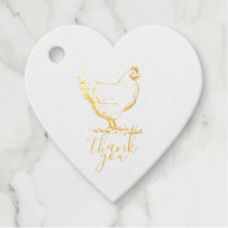Thank You Farmhouse Chicken Hen Logo Luxury Foil Favor Tags