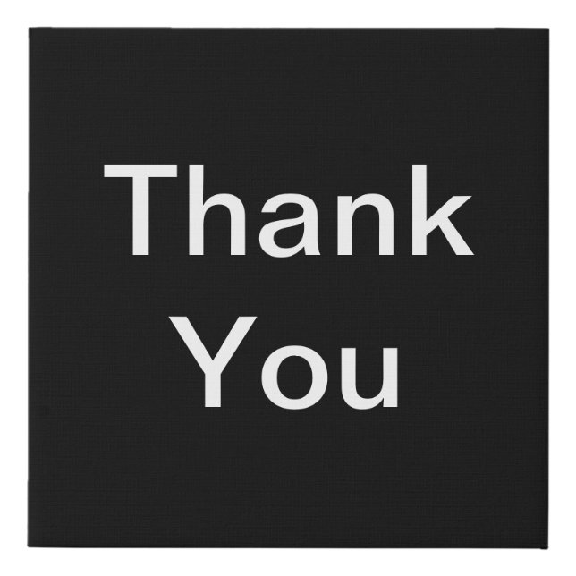 Thank You Faux Canvas Print (Front)