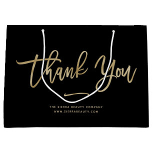 Thank You Faux Gold Custom Retail Shopping Bag