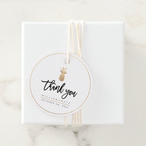 Thank You Faux Gold Pineapples Favor Tags