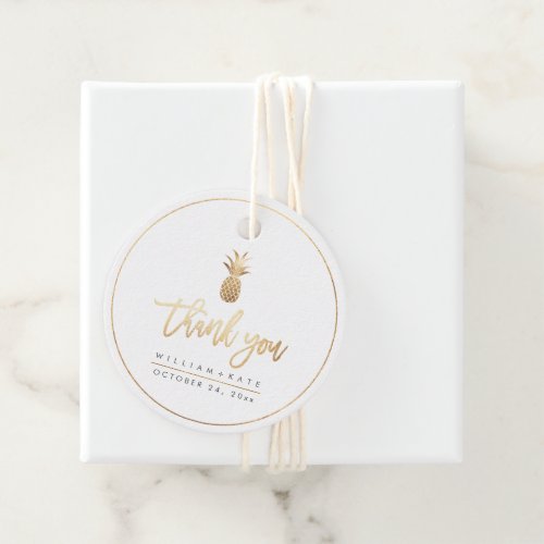 Thank You Faux Gold Pineapples Favor Tags