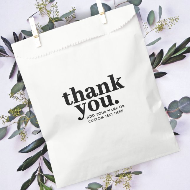 Thank you Favor Bag | Retro Black and White (Creator Uploaded)