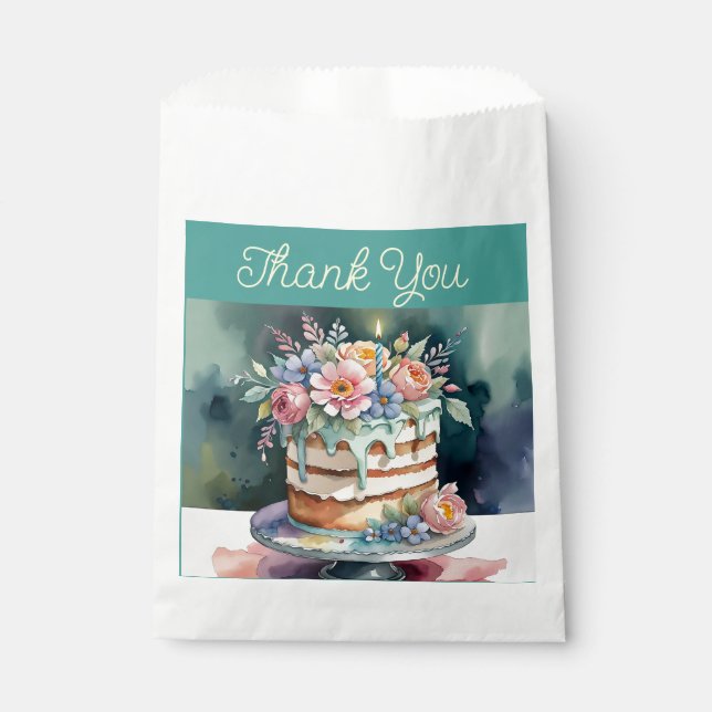 Thank you favor bags, floral, 50mpack bag (Front)