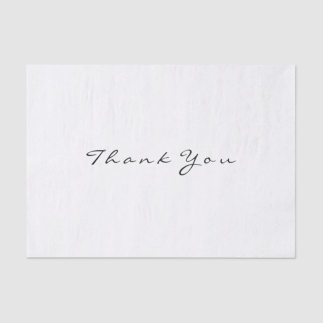 Thank You Favor Bridal Black White Wedding Tissue Paper (Front)