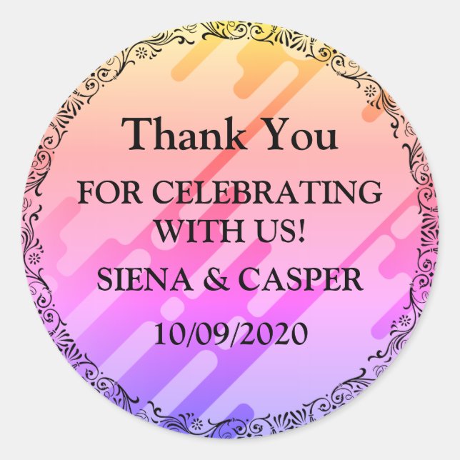 Thank you Favor Classic Round Sticker (Front)