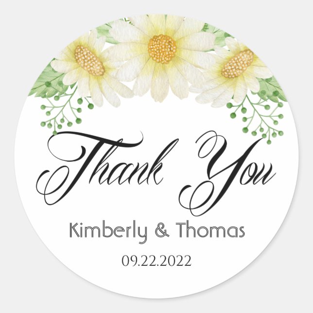 Thank you Favor Classic Round Sticker (Front)