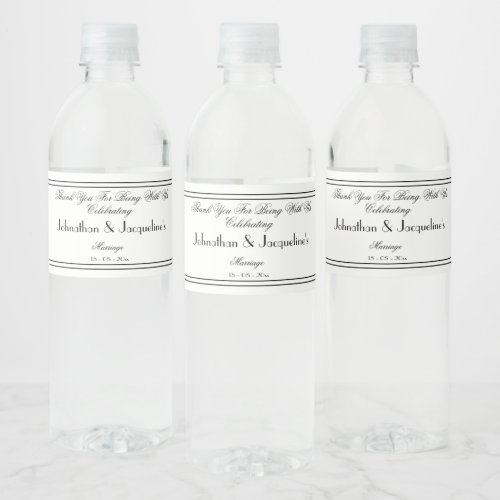 Thank You Favor Elegant Romantic Wedding Favor     Water Bottle Label