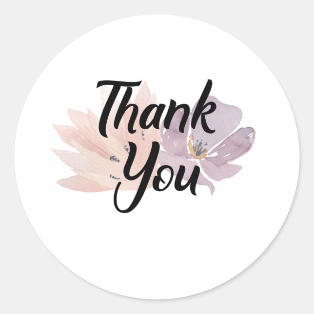 Thank You Favor Floral Classic Round Sticker (Front)